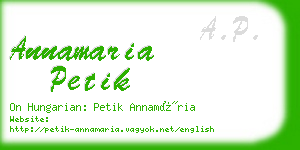 annamaria petik business card